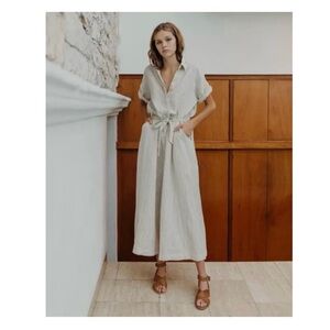 Esby Apparel Savannah 100% Linen Jumpsuit Size M